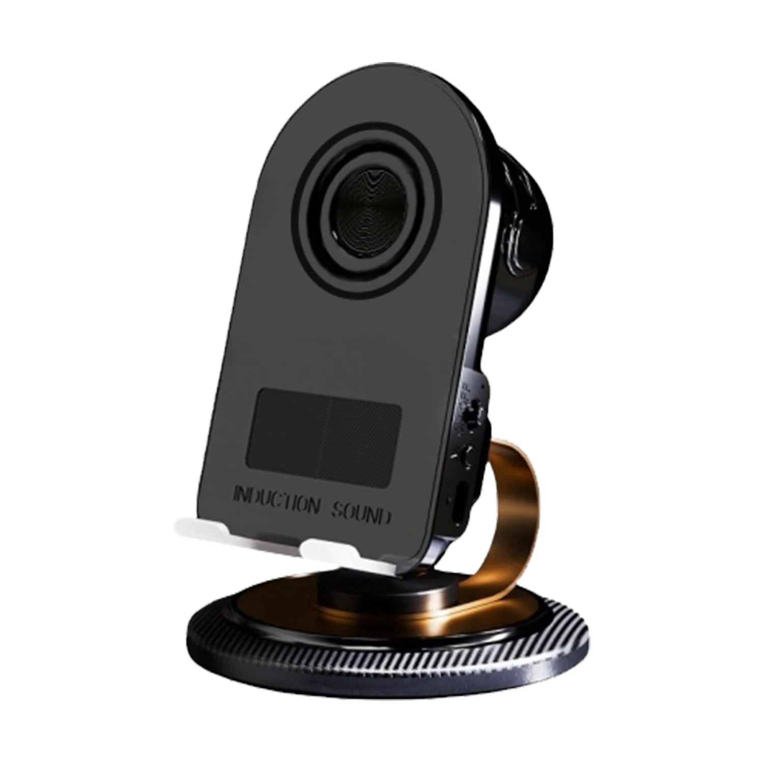 Wireless Induction Speaker- Portable Speaker Phone Stand with 360° Rotation Phone Holder