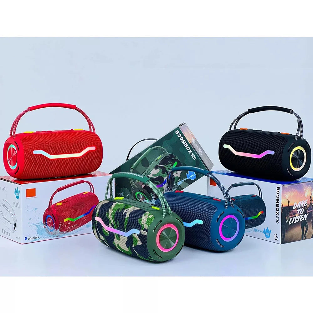 Portable Wireless for Speaker with Boosted Bass RGB LED Lighting Memory Card Support for Party & Outdoor Use Home Theatre