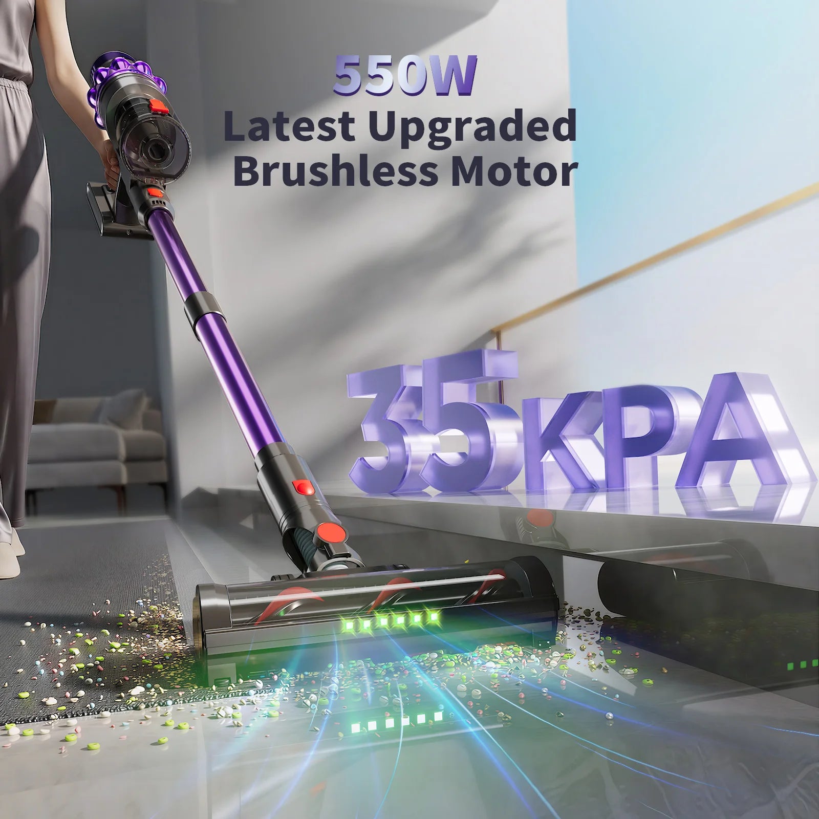 Hot Household Appliances Portable Standing Vacuum Cleaner Handheld with 35Kpa Strong Suction  Cordless Vacuum Cleaner