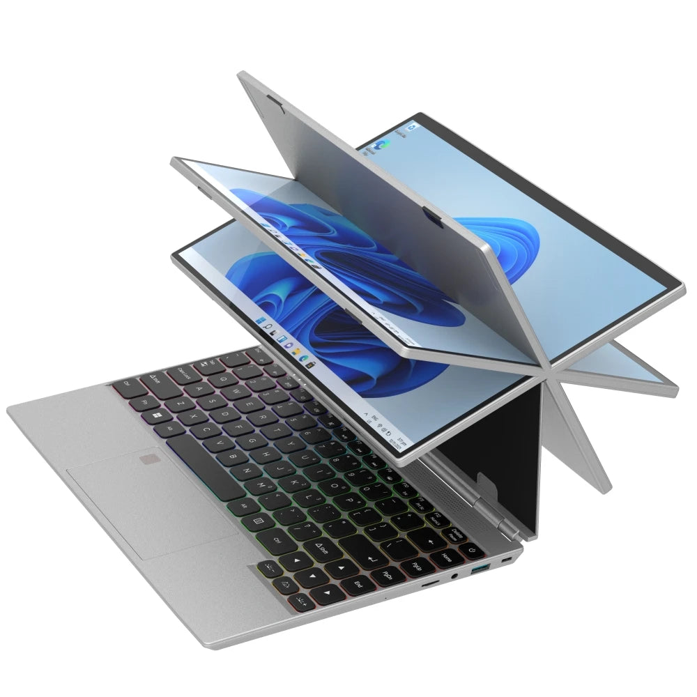 Crelander 14 Inch Mini Laptops Intel N5105 Touch Screen 16GB Tablet PC Fingerprint Recognition Notebook Personal Business Laptop