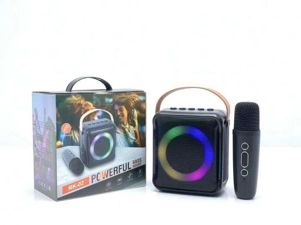 RGB Mini Portable Mini Home Theatre Wireless Speaker with Microphone Karaoke Bass Audio Player Battery-Powered WiFi