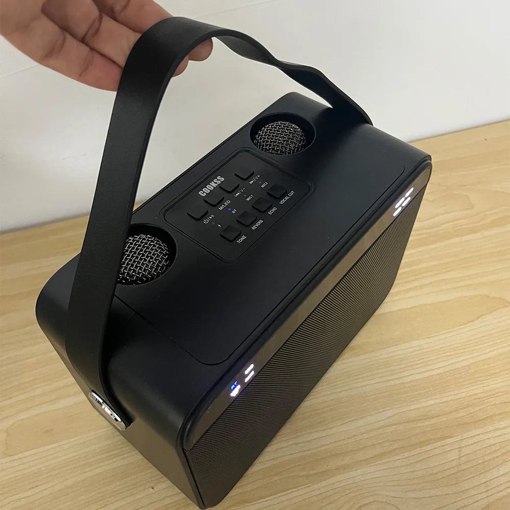 Wireless Bluetooth Microphone with Remote Control Portable Handheld Speaker Karaoke Machine Style for Kids Colorful LED Light