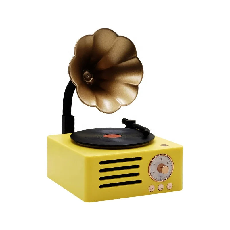Bluetooth Stereo Sound AUX Loudspeaker Classic Music Player Retro Vinyl Record Player Wireless Speaker