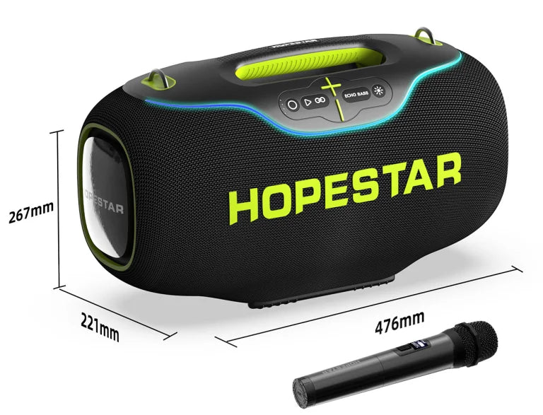 BT Wireless Speaker HOPESTAR A80 350W Waterproof IPX6 6 Speakers Vibrating Diaphragm Outdoor BT USB TF CARD TWS Bass RADIO LED