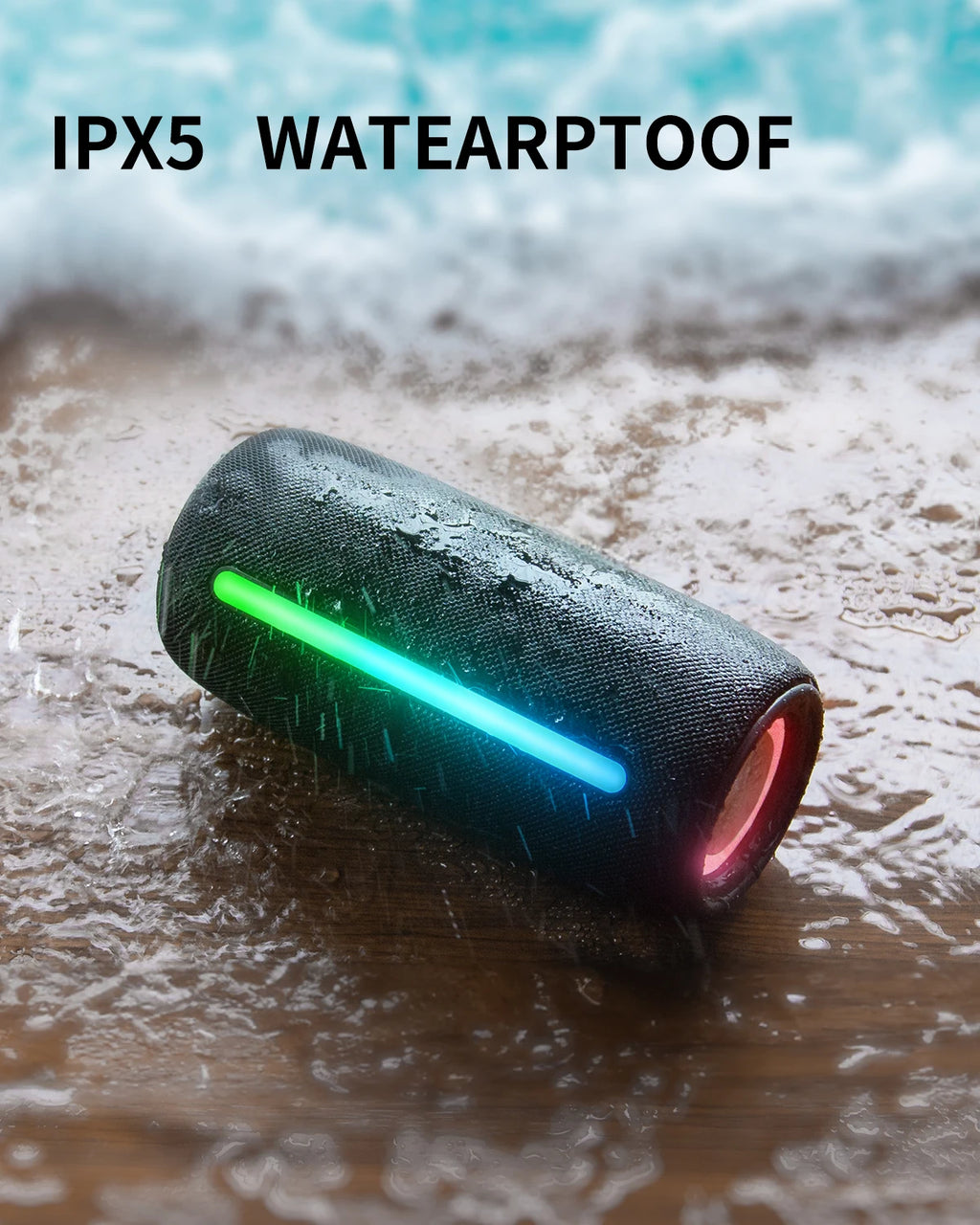 US/CA Stock Fast Shipping F26 Wireless for Bluetooth Speaker V5.3 RGB Lights 10W Sound IPX5 Waterproof True Wireless Pair