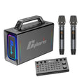 X21 200W Karaoke Speaker with Professional Mixing Controls with Dual Wireless Mics and Dynamic Stage Lighting TF Subwoofer