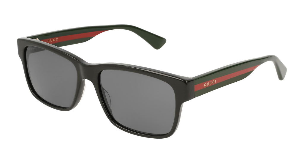 Gucci GG0340S-006 58 “Recycled Ace” Men’s Rectangular Sunglasses (UPC 889652155562)