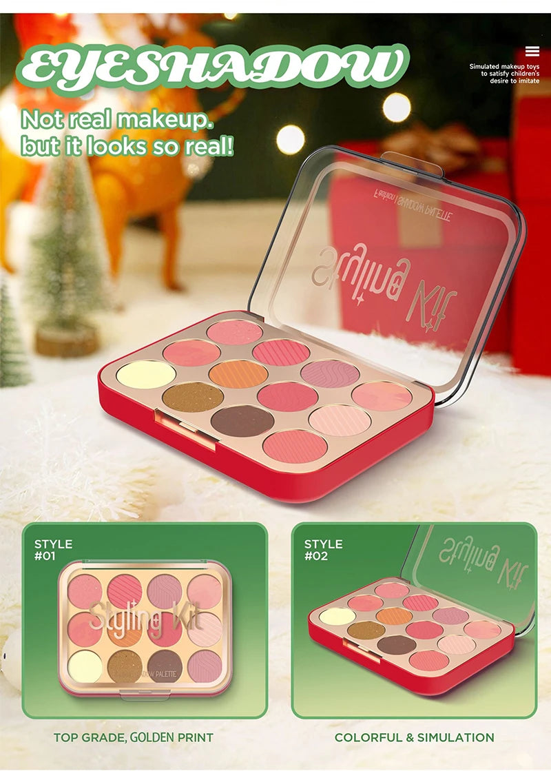 Kids Xmas Simulation Cosmetics Set Pretend Makeup Toys Girls Play House Simulation Make up Educational Toys for Girls Fun Game