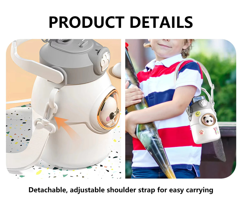 Cute Kawaii Thermal Mug 650ML 316 Stainless Steel Thermos for Tea Kid Children Drinks Stainless Steel Water Bottle
