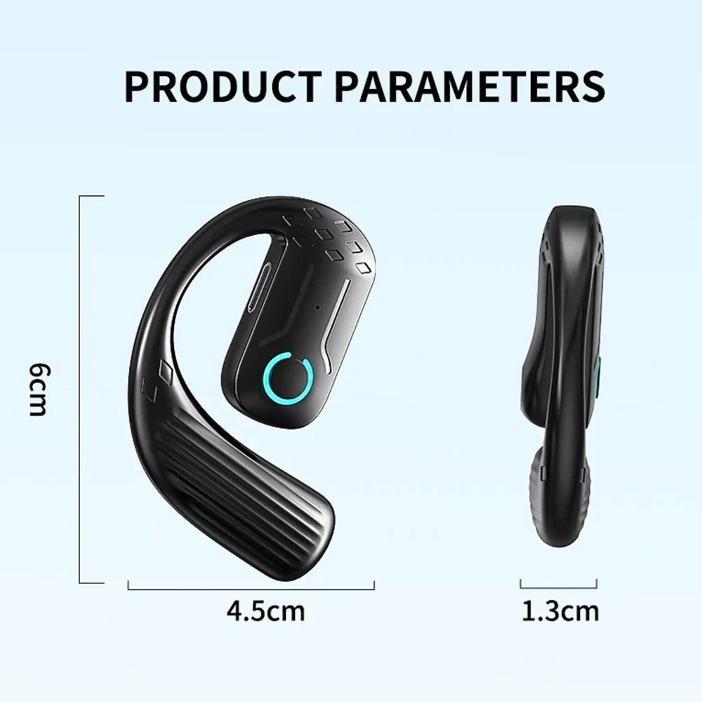 Bluetooth 5.4 Open 180° Rotation Wireless Business Headset With Mic Air Conduction Ear-hook Touch Control Sports Hifi Earphone