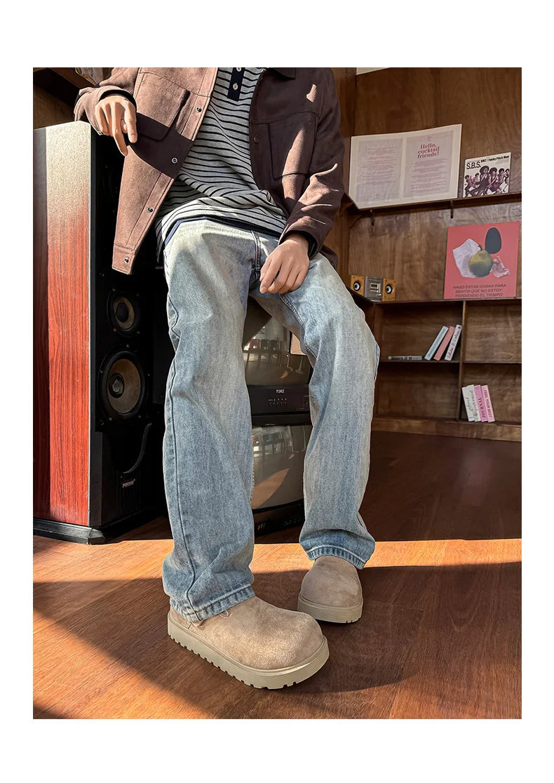 Spring and Autumn Men's Derby Shoes‌ – New Design, Height-Increasing, Stylish, Comfortable for Walking, Casual Flat-Toe Loafers