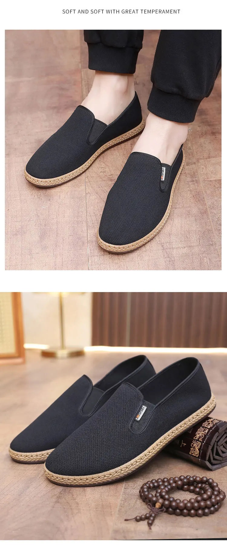 New men's simple breathable shoes lightweight casual shoes soft sole anti-skid soft comfortable slip-on lazy shoes
