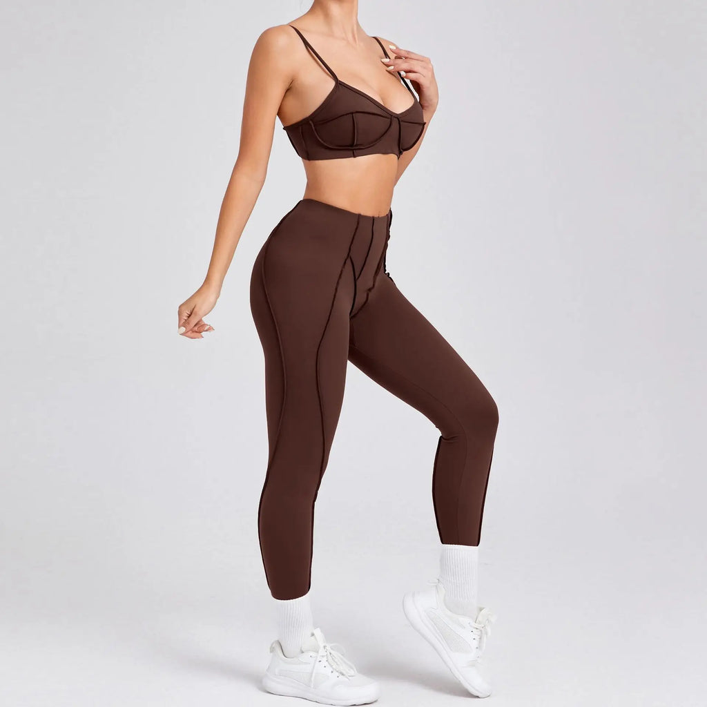 1/2 Pcs Yoga Bra Sets for Women Gym Suit Fitness Outfit High Waist Workout Leggings Activewear