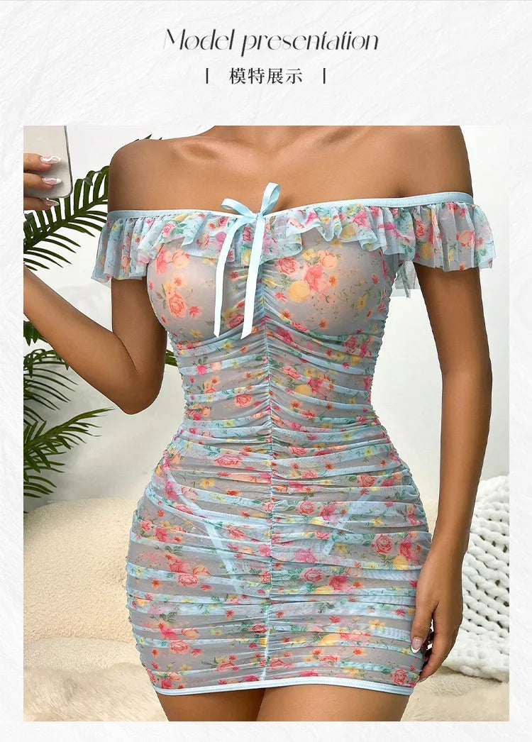 Sexy Lingerie Sexy Women'S Nightdress Ruffled Edge Wrap Hip Nightdress Sexy Lingerie For Women Sexy Lingerie For Women Push Up