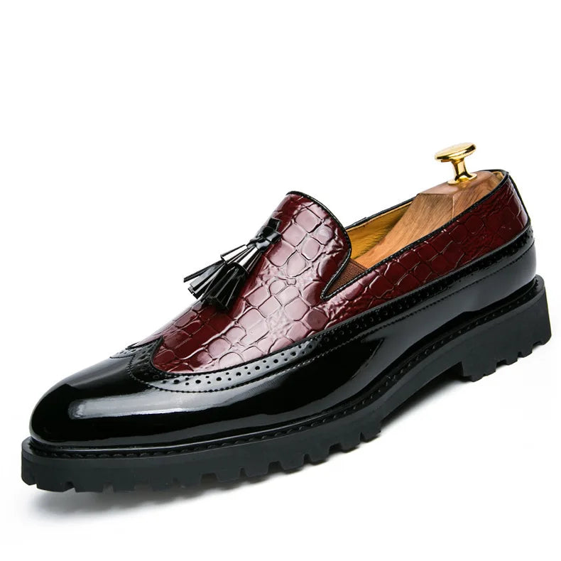 Fashion Shoes Office Shoes Slip-on Shoe Mens Leather Shoe Berathable Moccasins Fringed Men Shoes 2025 New Zapatos Para Hombres