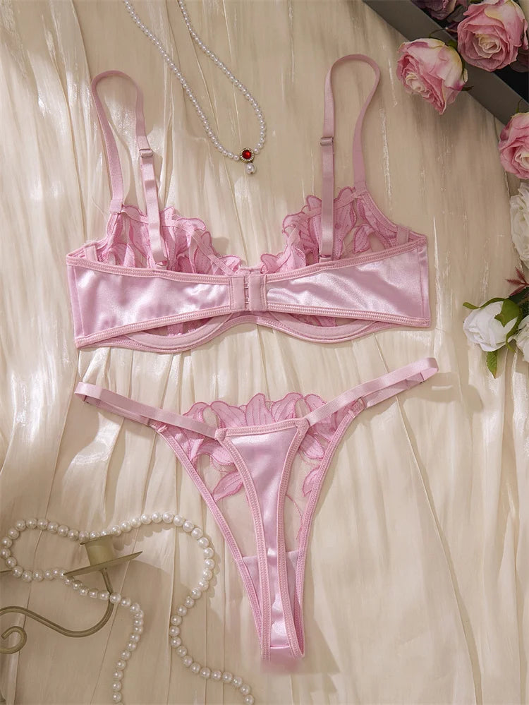 Lingerie Women Set Ultrathin Bra Briefs Set Push Up Bra Sexy Lingerie Female Underwear Seductive Lenceria set Intimate Underwear