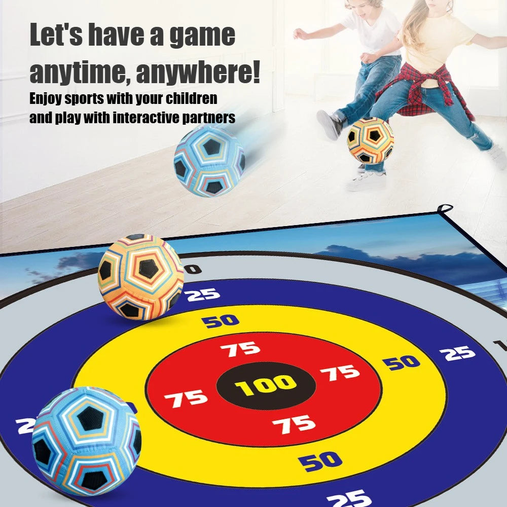 150CM Kids Football Game Set Indoor Outdoor Training Game Mat with Target Areas Practice Shoot Gifts for Children