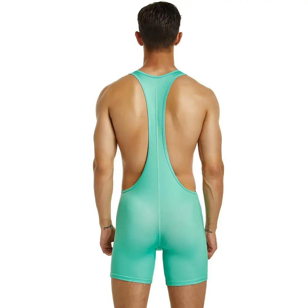 SEOBEAN Mens Undershirts Bodysuit Wrestling Singlet Fitness Workout One-piece Vest Bodywear Underwear Bodybuilding Jumpsuit