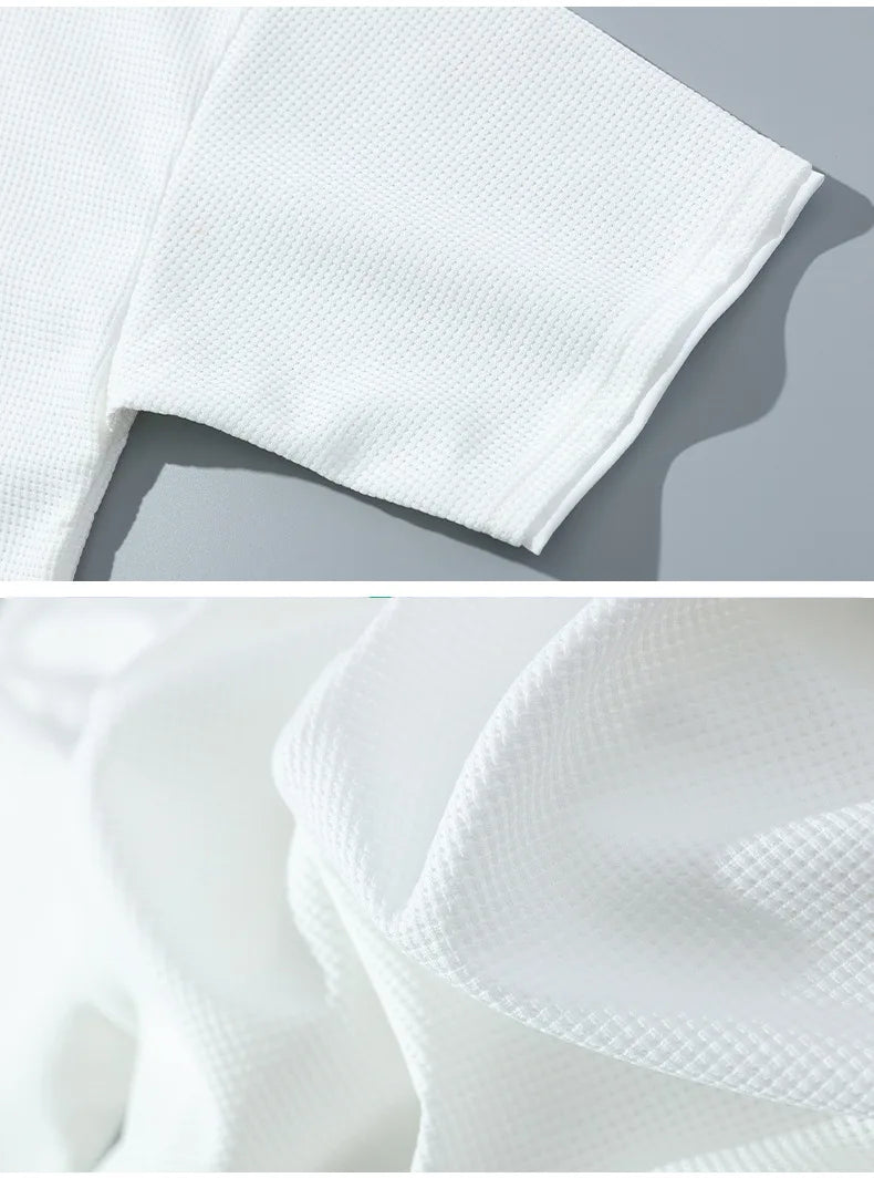 2025 Men's Sports Set Casual T-shirt and Shorts Loose and Comfortable Summer Waffle Set Jogging Set