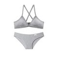 Sexy Bra Panties Women Lingerie Unpadded Bra Sexy Deep V Triangle Cup Cross Back Cotton Sports Set Panties