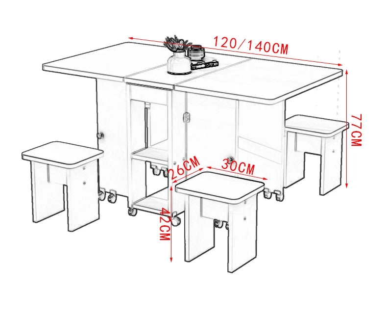 Folding White Dining Table Multifunction Family Waterproof Space Saving Dining Table Design Simple Mesas De Jantar Furnitures