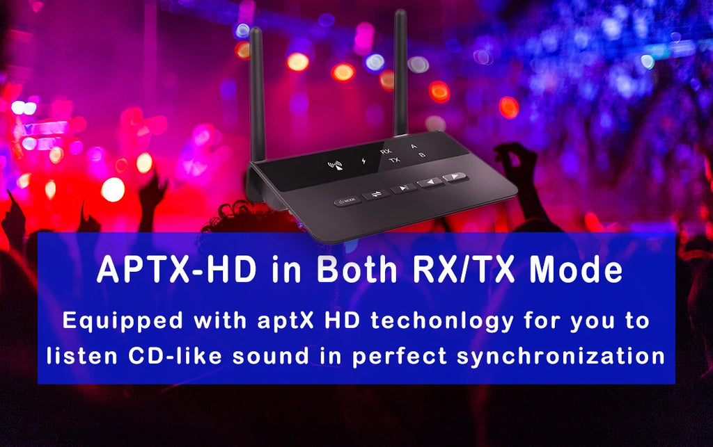 Bluetooth 5.4 Audio Transmitter Receiver Wireless Music Adapter Pair 2 Devices BT 5.0 3.5mm Aux Jack RCA For TV Car PC Headphone