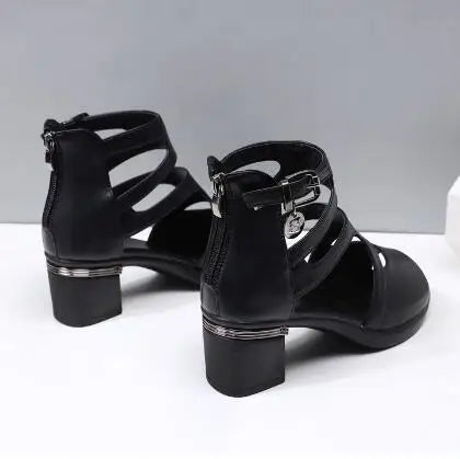 2025 NEW Comfortable Fashion Shoes Women Sandals High Heels Summer Sweet Fashion Wedding Shoes White and Black Handmade Sandals