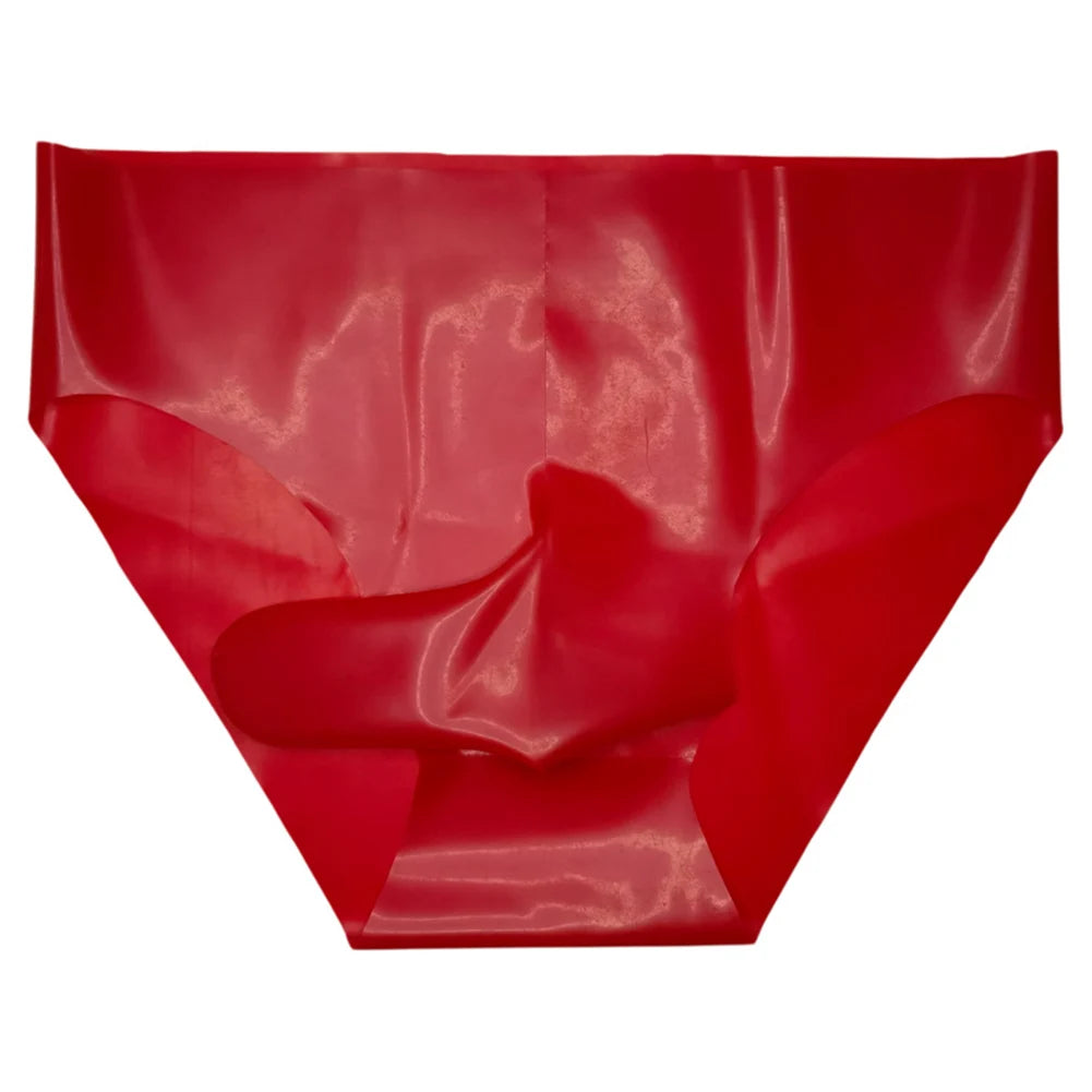 Lingerie Collection Erotic Seamless Rubber Shorts Latex Underpants Erotic Underwear Low Waist Design See-Through Material