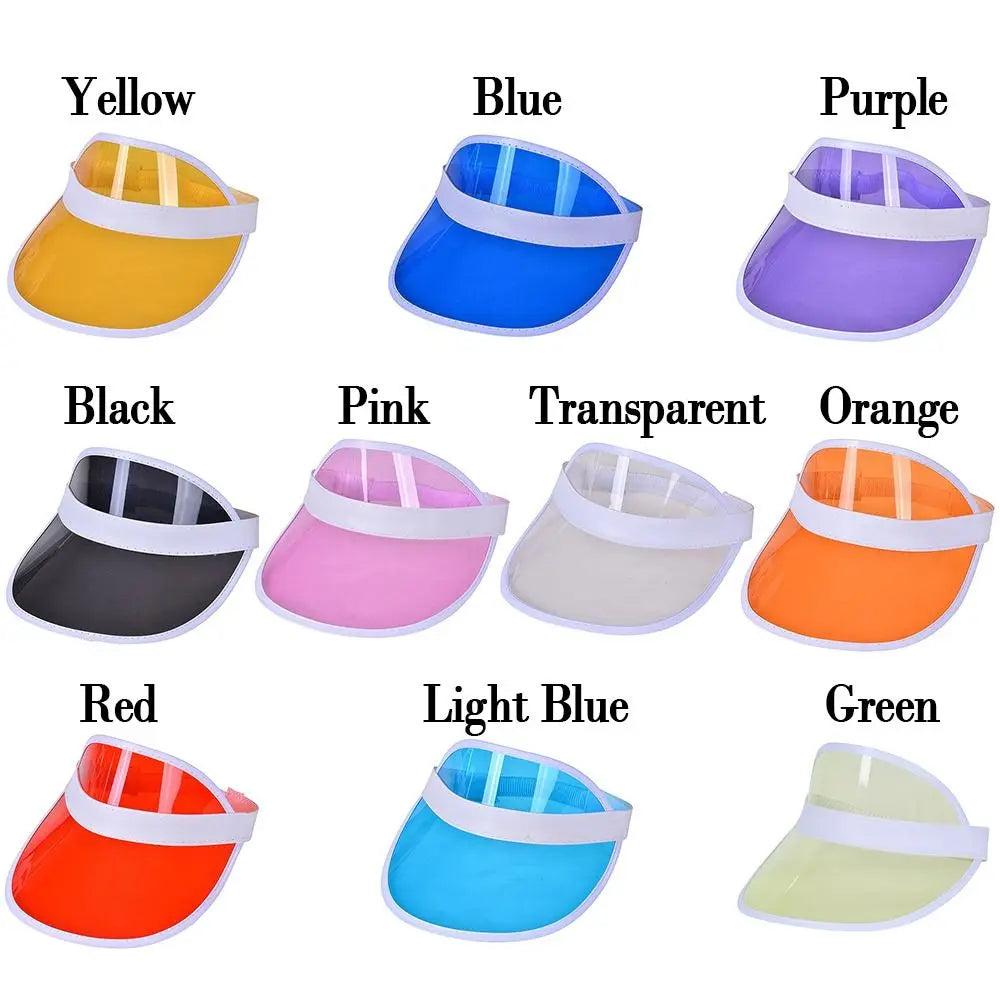 Summer Baseball Hat Anti-UV Sunshade Hat Empty Top Transparent Plastic Visor Caps Sunshade Bicycle Sun Hat Sports Accessories