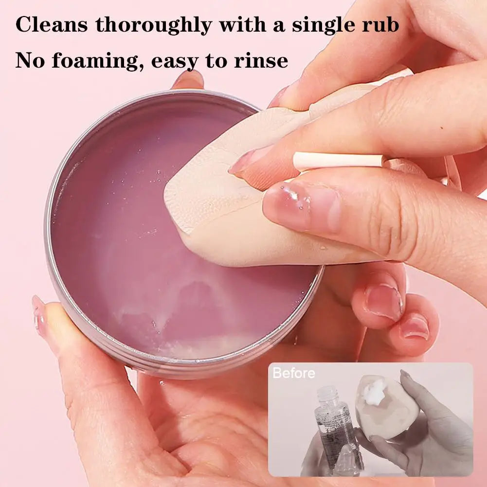 Makeup Brush Cleaner Soap /Silicone Mat, Deeply Cleans Cosmetic Color Removal for Synthetic & Natural Makeup Brushes & Sponges