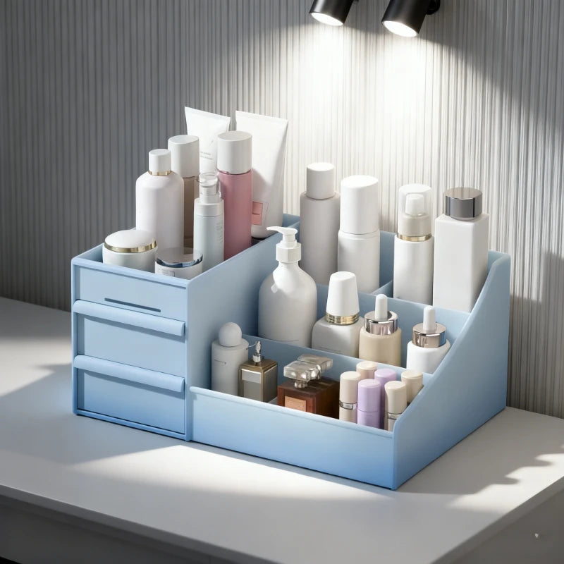 Multi-Drawer Cosmetic Storage Box, Multi-Layer Desktop Organizer, Large Capacity for Cosmetics, Skincare, Perfume & Makeup Tools