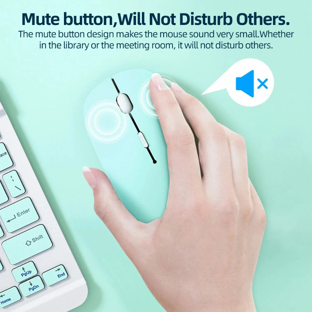 Bluetooth-compatible Mouse Wireless Mouse Silent Computer Mice Portable Working Gaming Mouse For Laptops iPad Tablet PC Computer