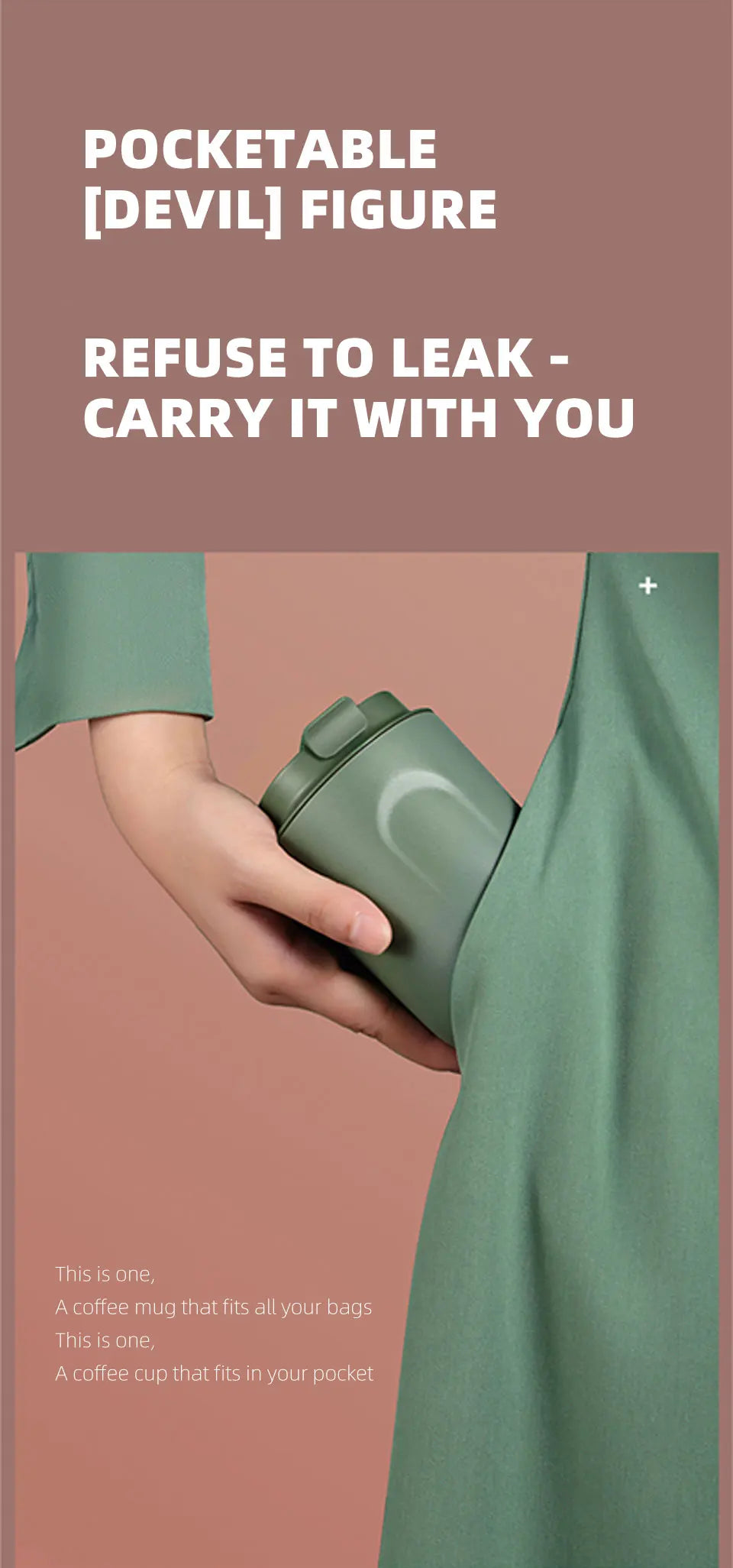 Insulated Water Bottle Thermal Coffee Travel Mug Tumbler Cup Stainless Steel Vacuum Insulated Thermos Flasks Leakproof Drinkware