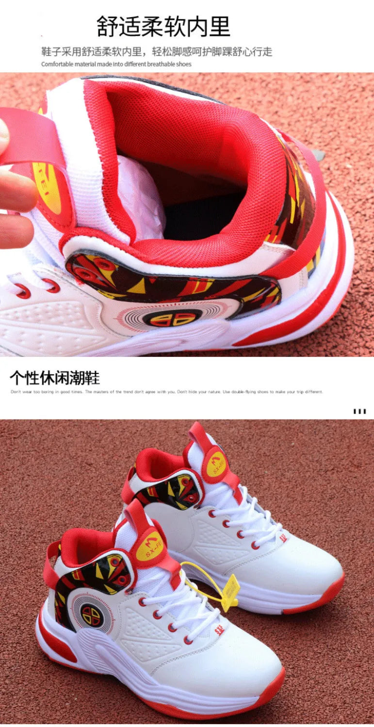 Men's High-Top Basketball Shoes New Wear-Resistant Sports Sneakers Athletic Outdoor Casual Training Boots