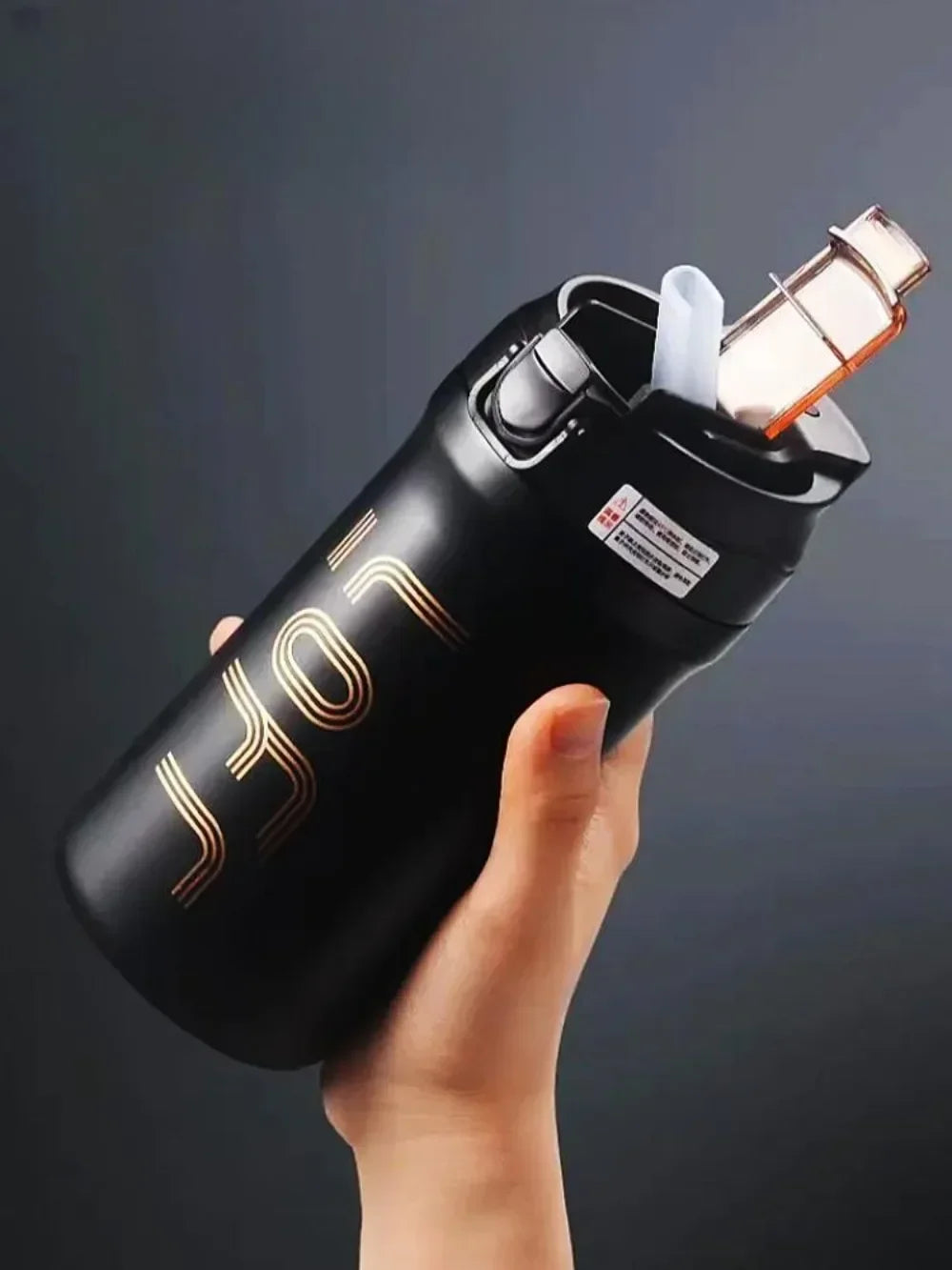 600ml/21OZ Thermal Coffee Mug with Straw Double Wall Insulated Sublimation Tumble Leakproof Water Thermos Portable Coffee Cup