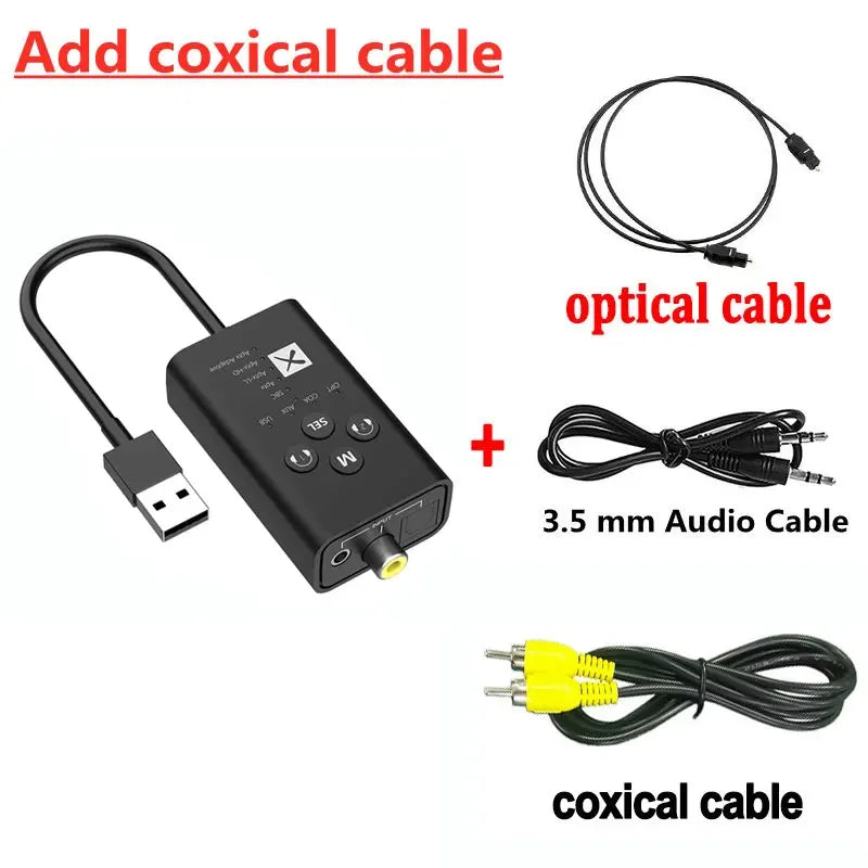 Bluetooth 5.2 Transmitter APTX HD LL Low Latency Adaptive USB Wireless Audio Adapter Optical Coaxical AUX For PS4 Notebook PC TV