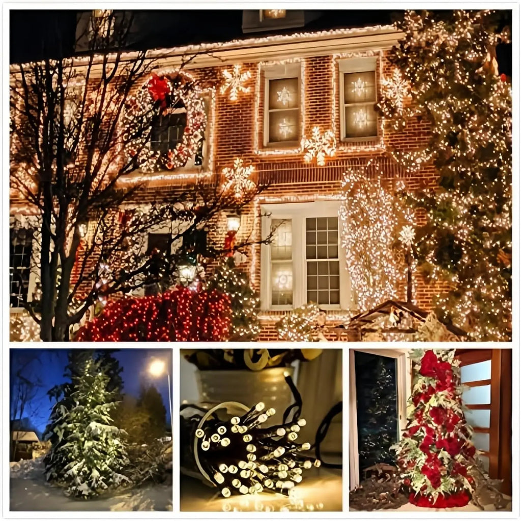 300LED Solar Christmas Lights Outdoor Waterproof 8 Modes Solar String Lights for Garden Xmas Decorations Starry Fairy Lights