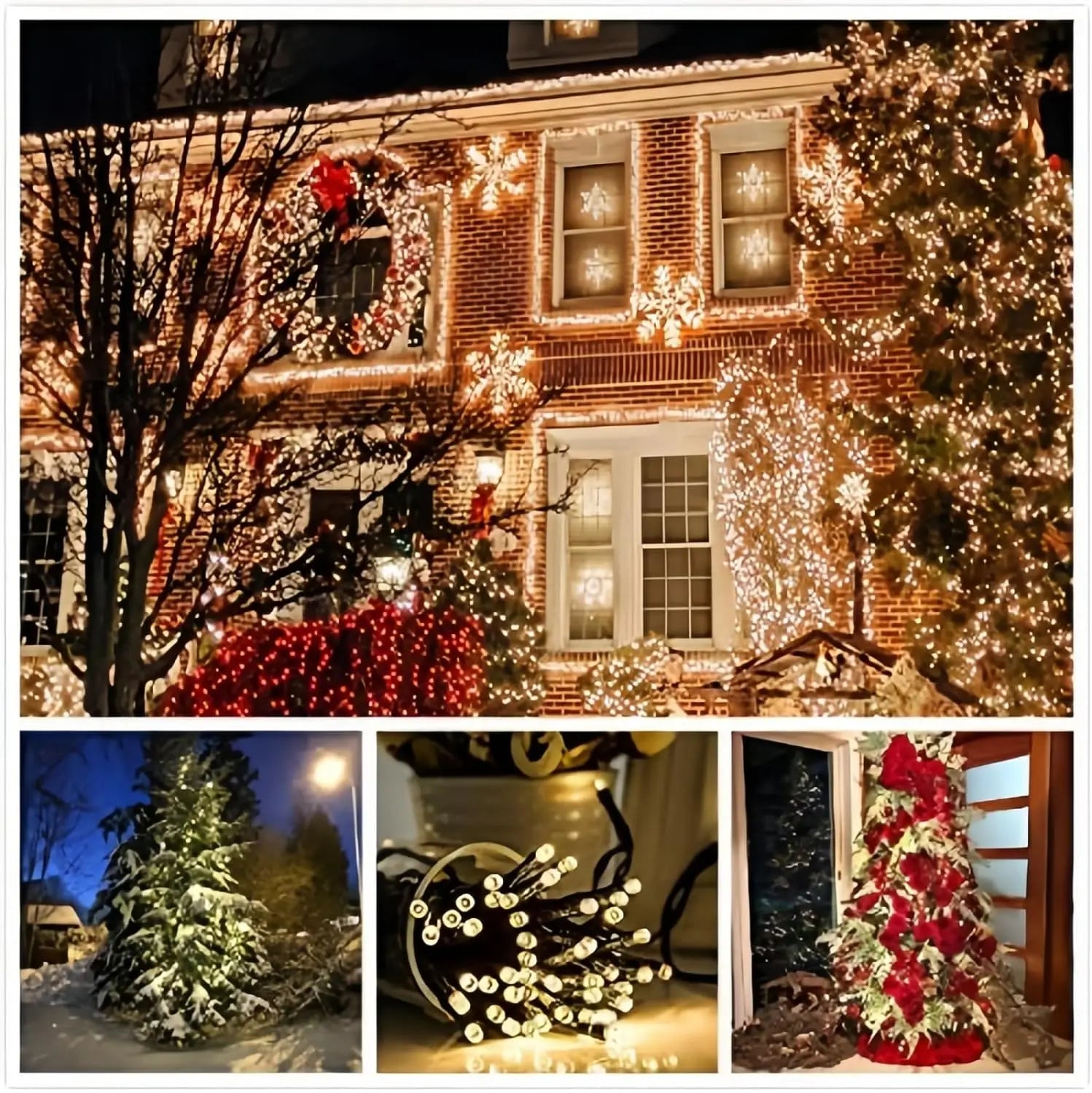 300LED Solar Christmas Lights Outdoor Waterproof 8 Modes Solar String Lights for Garden Xmas Decorations Starry Fairy Lights