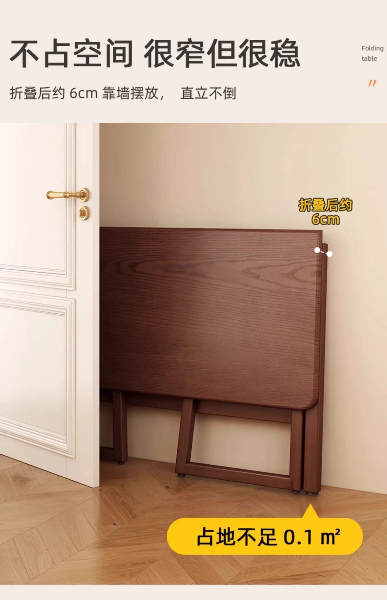 Small apartment folding desk integrated against the wall rectangular table rental room folding computer desk