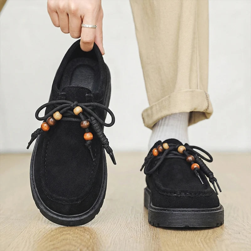 Men's Loafers and Slip-on Suede Leather Shoes Man Fashion 2026 Walking Sneakers Lightweight Driving Shoes Zapatillas De Hombre