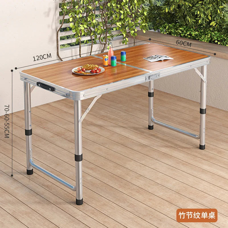 Aluminum Alloy Foldable Computer Table Wooden Lazy Dormitory Learning Folding Bed Outdoor Folding Table
