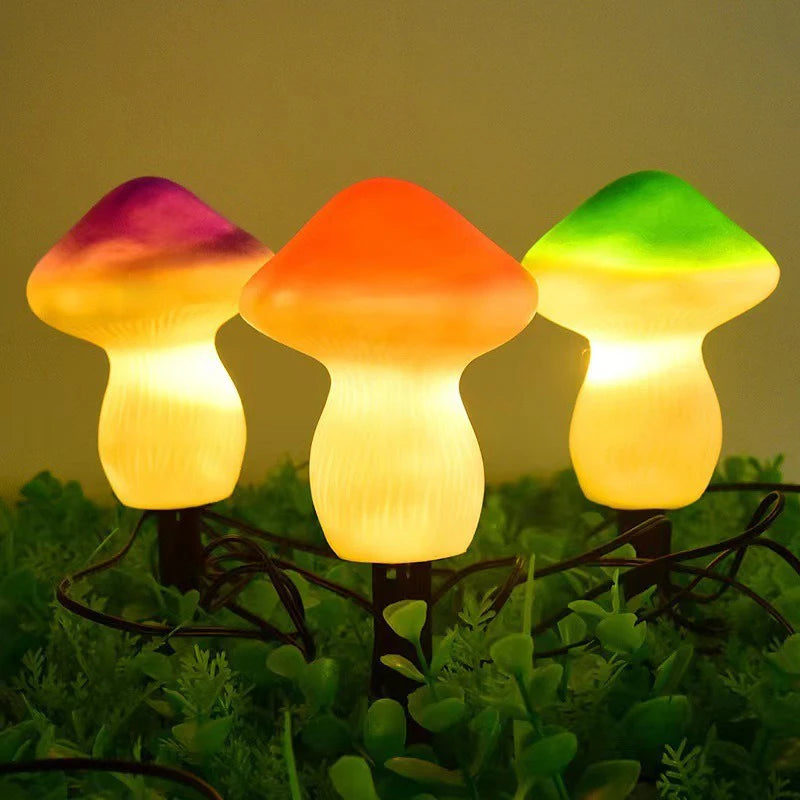 Solar Lights String Mushroom Lawn Fairy Lights LED Solar Lamps Outdoor For Garden Patio Terrace Path Landscape Decoration Lamps
