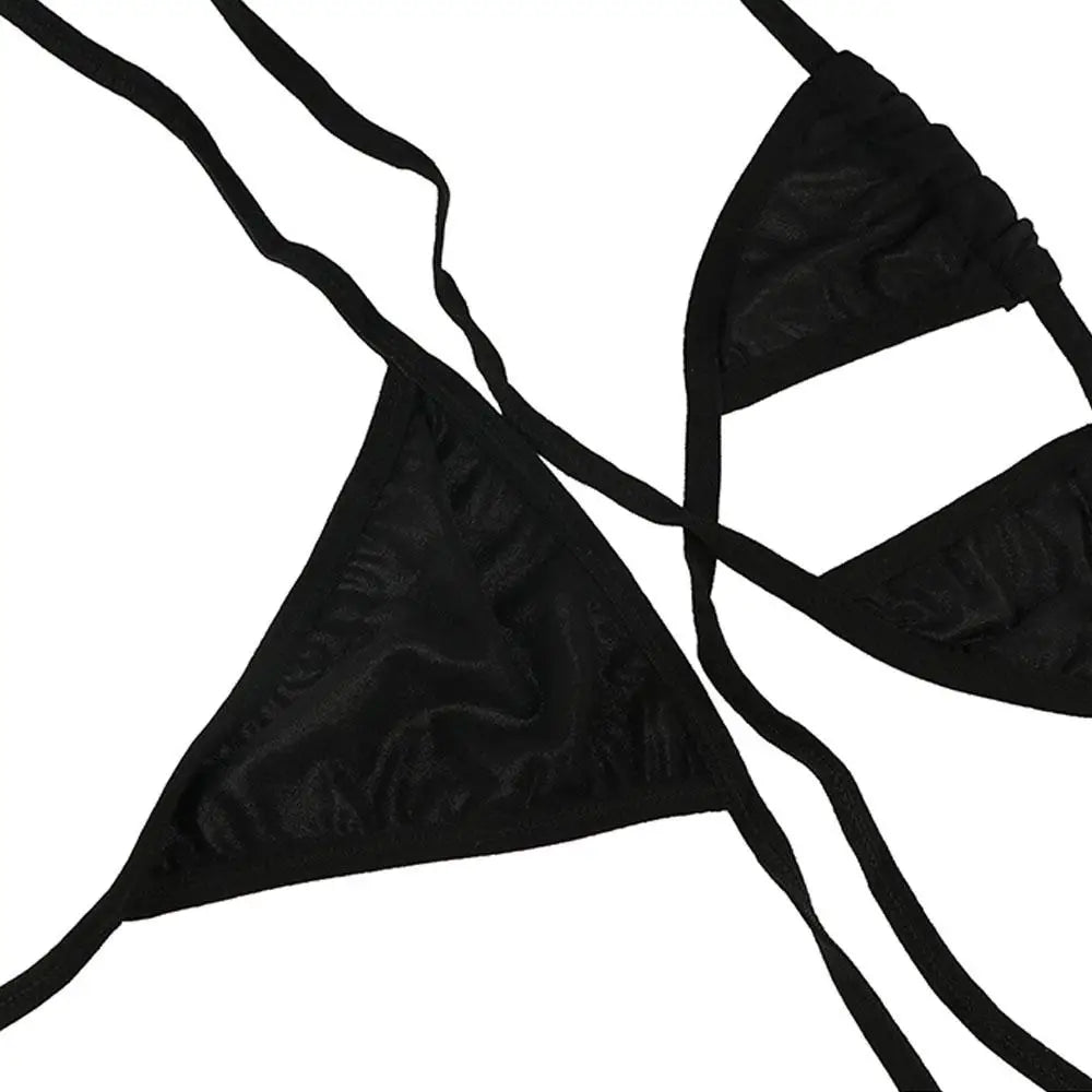 Lingerie Women Bra G-String Tops Bikini Set Swimsuit Micro Swimwear