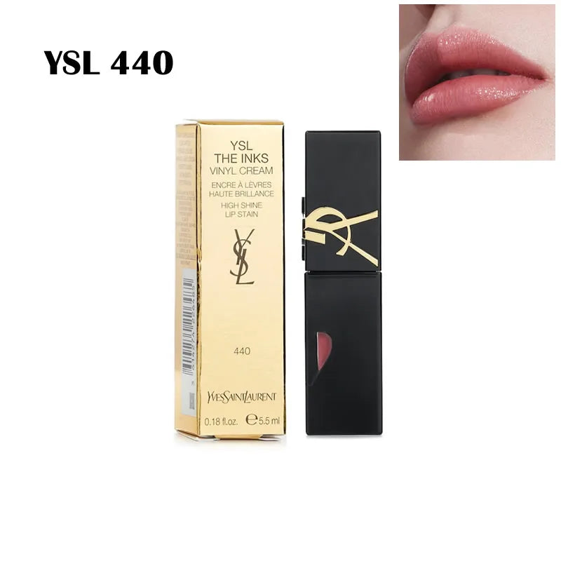 YSL Vinyl Cream Lip Stain 5.5ml Glossy Finish Shade 610 440 443 Hydrating Mirror Lip Gloss Long Lasting Non-Sticky Plumping Lip