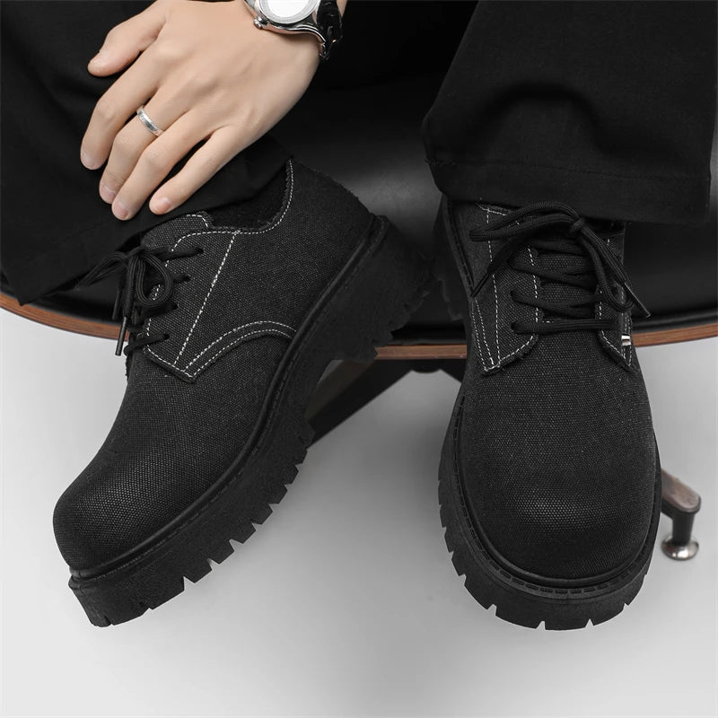 Men's shoes four seasons versatile casual non-slip wear-resistant comfort outdoor shoes youth fashion thick sole workwear shoes