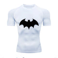 Summer Short Sleeve Men Compression Tee Shirt Bat Print Sport Quick Dry Gym Tshirt Fitness Workout Undershirt Elasticity Top Tee