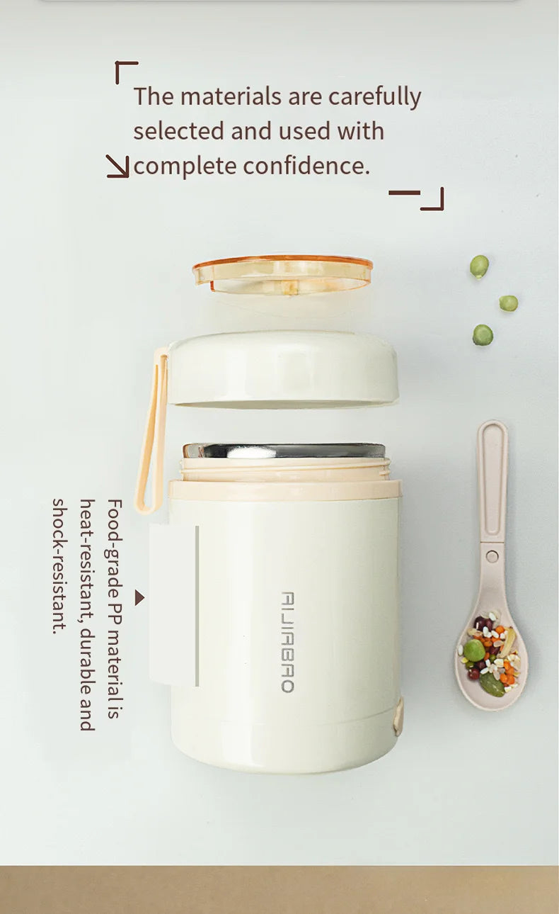 304 stainless steel thermos cup for office workers to take away portable mini thermal soup kettle rechargeable plug-in heating