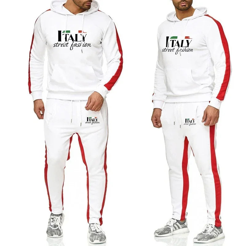 Jogging Men Two Piece Hot Sale High Quality Men's Tracksuit Outdoors Sports Set Men Hoodie Fashion Comfortable Casual Simplicity