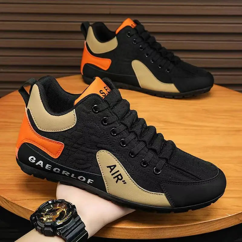 High-top shoes for men, new spring and autumn leather surface breathable leisure sports shoes, soft sole anti-skid driving Forre