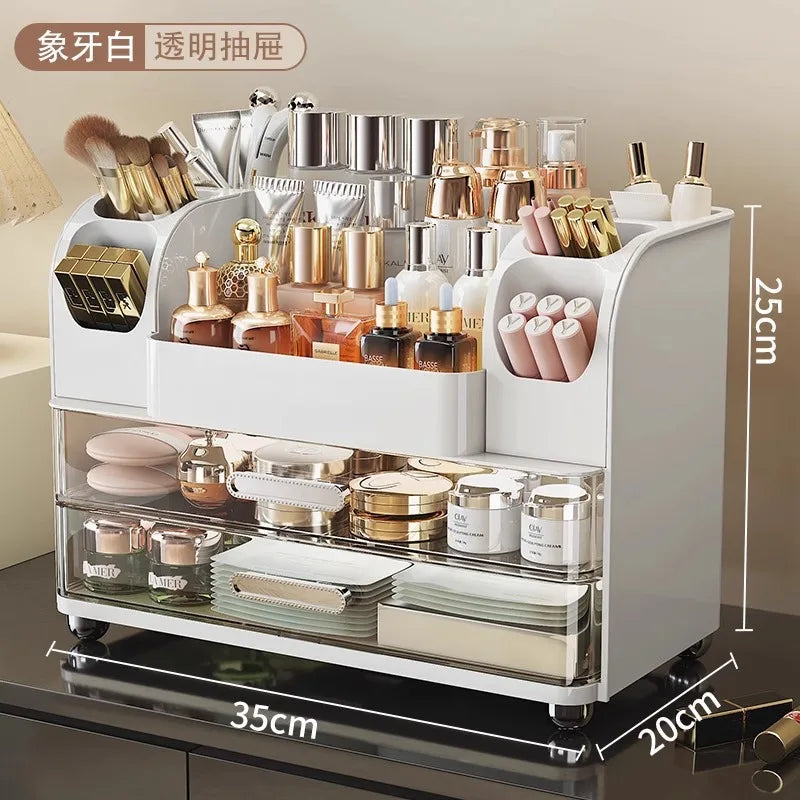 Desktop cosmetics storage box, makeup box, high-end dressing table, skincare product sorting box, dressing table storage rack